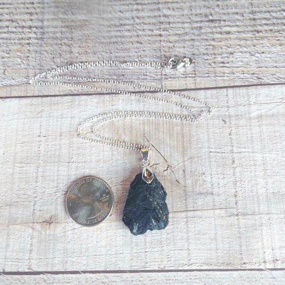 Black Tourmaline Necklace Natural Stone Pendant - Picture 5 of 5